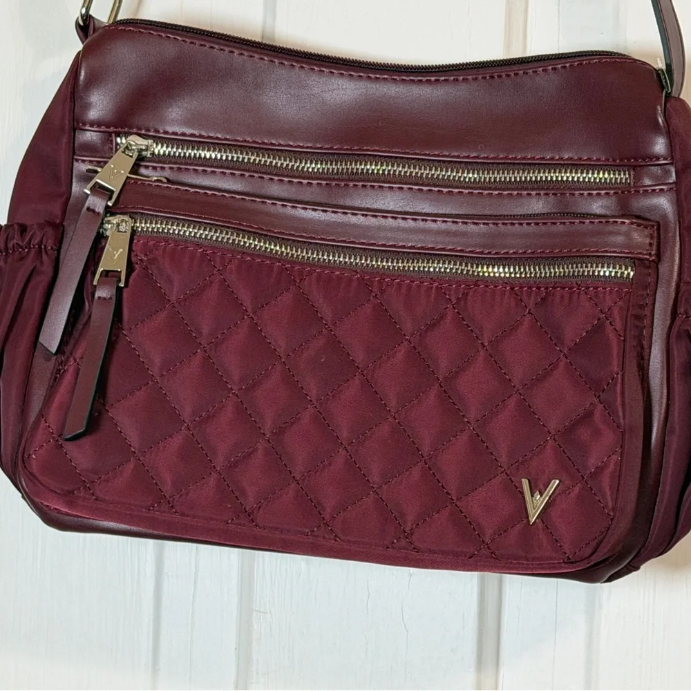 Vanessa Williams Quilted Burgundy Crossbody Bag shoulder bag small night out bag